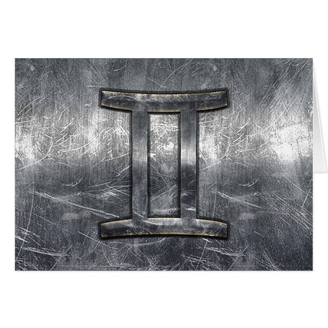 Moderno Gemini Rótulo Zodiaco Grunge Molesto Estil (Anverso (Horizontal))