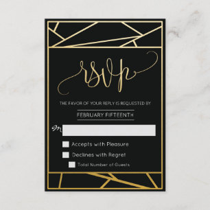 Moderno Geometric Faux Gold RSVP
