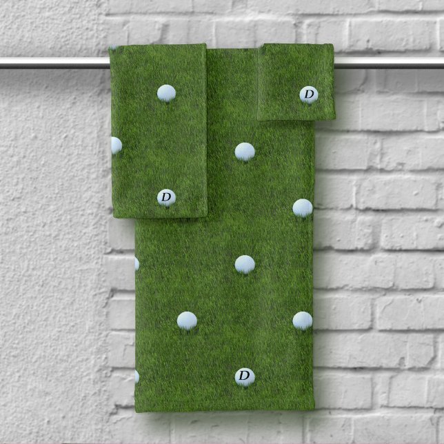 Moderno Golf Dad Monogram Ball Green (Subido por el creador)