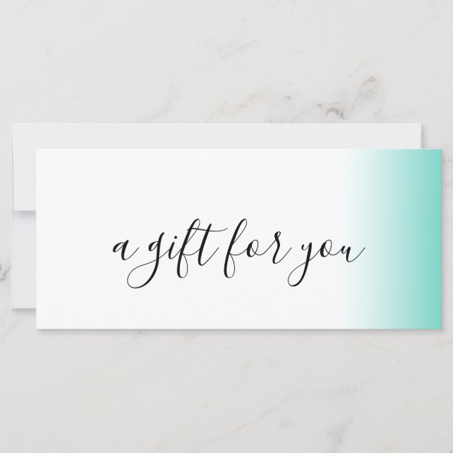 Moderno gradiente mínimo de menta maquillaje blanc (Anverso)