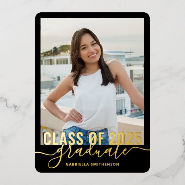 Moderno Graduación Foto Clase de la Invitación 202 (Anverso)
