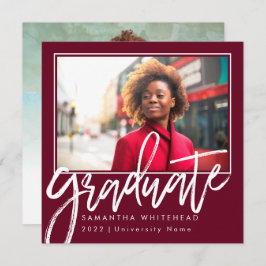 Moderno graduado de fotografía 2022 Invitación Bor