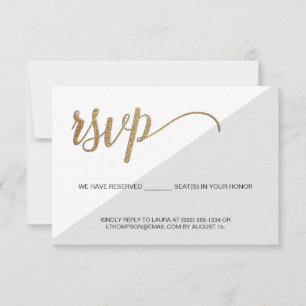 Moderno Gray Gold RSVP sin asientos reservados par