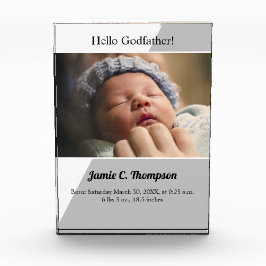 Moderno Gris ¿Serás mi padrino bebé foto