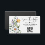 moderno guardar el imán de flores silvestres de có<br><div class="desc">elegante moderno guardar el código qr de fecha código acuarela comodín flor tarjeta magnética</div>