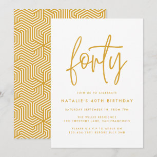 Moderno guión elegante de 40 años simple