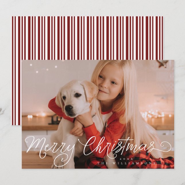 Moderno guión Fotos de navidad de Feliz Navidad (Anverso / Reverso)