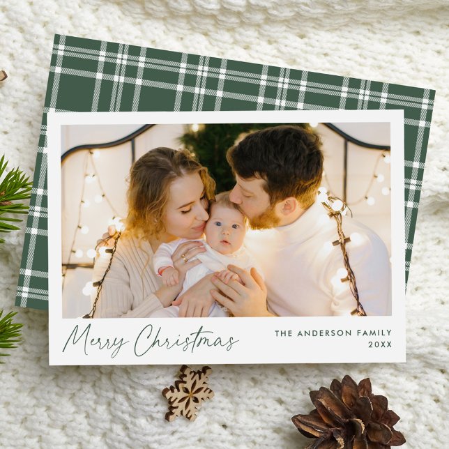 Moderno guión verde Feliz foto de Navidad (Subido por el creador)