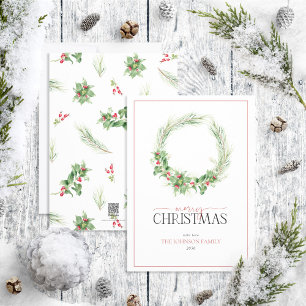 Moderno Holly Berry Wreath Feliz Navidad