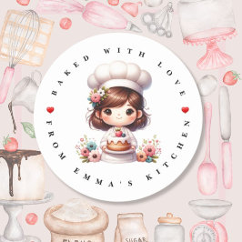 Moderno Horneado Con Pegatina De Panadería De Amor