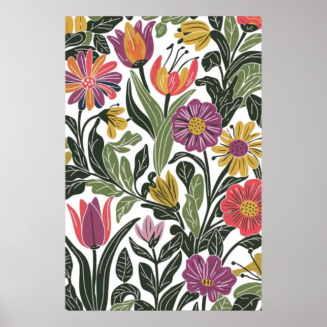 Moderno Ilustracion de arte de la línea floral esc (Frente)