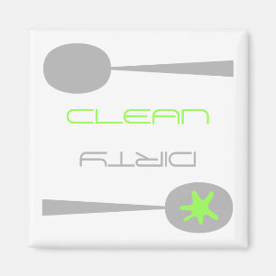 Moderno imán limpio o sucio para lavavajillas.