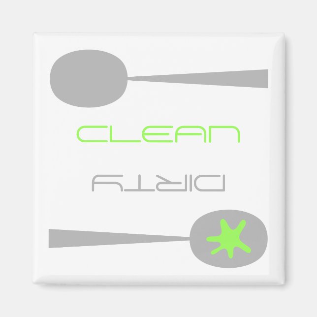 Moderno imán limpio o sucio para lavavajillas. (Frente)