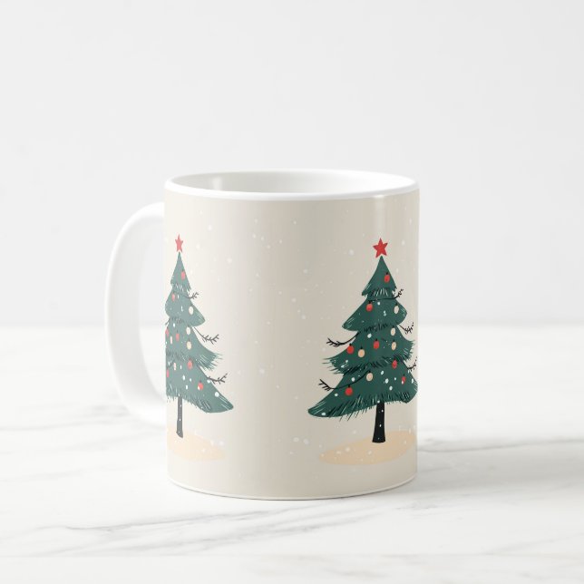 Moderno invierno Evergreen Navidad Árbol taza de c (Anverso izquierdo)