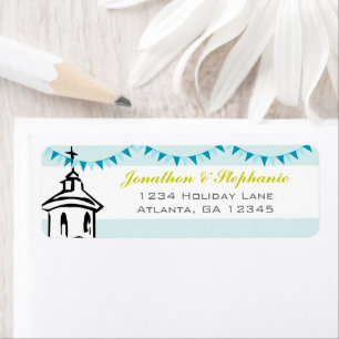 Moderno ir a las etiquetas de boda de la capilla