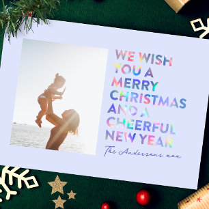 MODERNO IRIDISENTE FELIZ NAVIDAD Y AÑO NUEVO