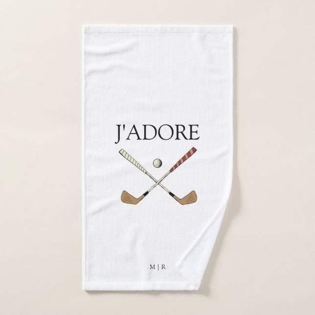 Moderno J'adore I Love Golf (Toalla de mano)