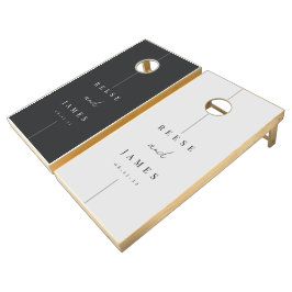 Moderno juego de agujero de Boda personalizado mín