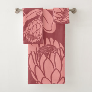 Moderno juego de toallas de baño de flores tropic