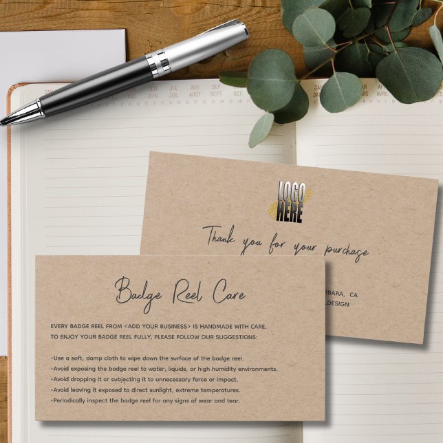 Moderno Kraft Paper Logo Badge Reel Care (Subido por el creador)