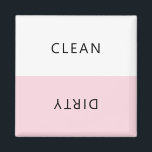 Moderno lavavajillas Minimalista Limpiar imán suci<br><div class="desc">Moderno lavavajillas minimalista rosa pastel imán limpio o sucio para indicar los platos en la cocina del hogar.</div>