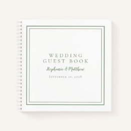 Moderno libro de Boda verde simple sabio