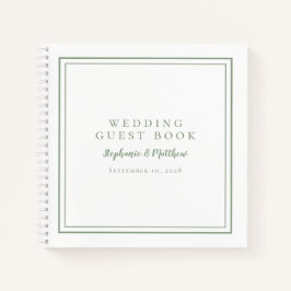 Moderno libro de Boda verde simple sabio