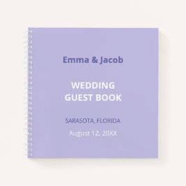 Moderno libro de Bodas de Lavanda Púrpura