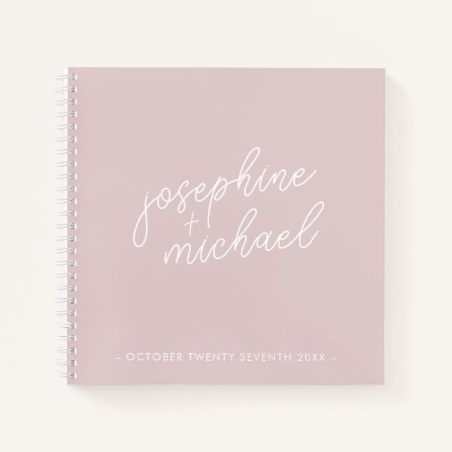 Moderno libro de Bodas mínimo en Bubblegum (Anverso)