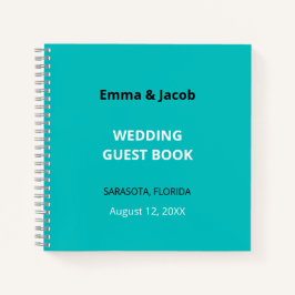 Moderno libro de Bodas turquesa