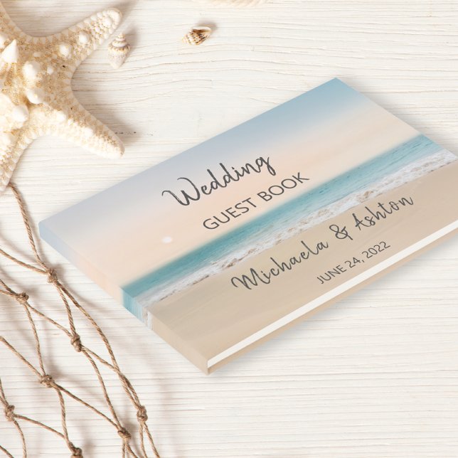 Moderno libro de invitados de bodas en playa tropi (Subido por el creador)