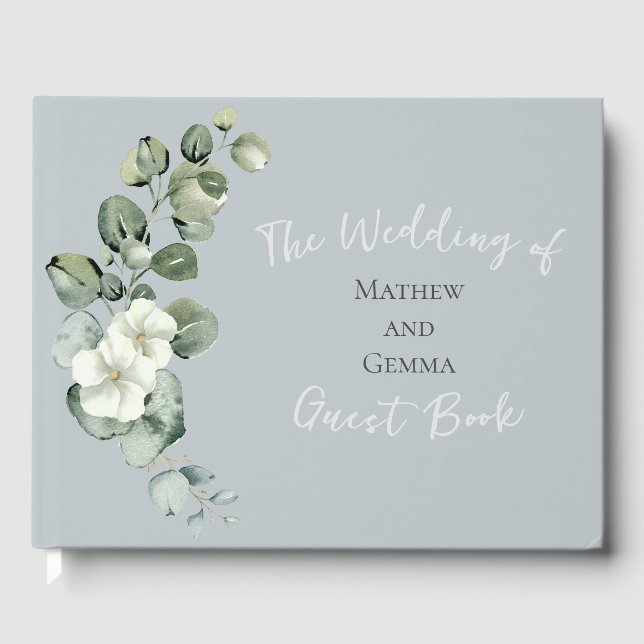 Moderno libro de invitados de diseño Eucalyptus (Anverso)