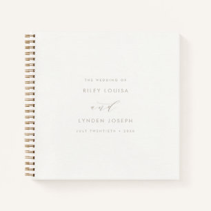 Moderno libro de invitados elegante de marfil con 