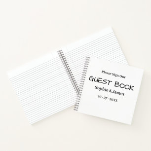 Moderno libro de invitados Minimalista negro y bla