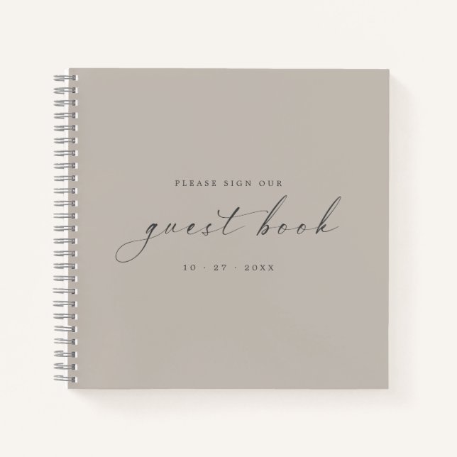 Moderno libro de invitados Minimalista para Bodas (Anverso)