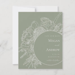Moderno libro floral Save the Date