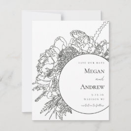 Moderno libro floral Save the Date