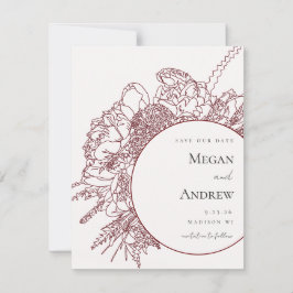 Moderno libro floral Save the Date
