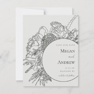 Moderno libro floral Save the Date