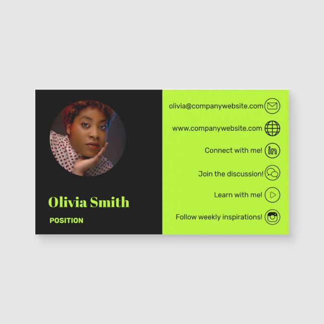 Moderno Lime Profesional Entrepreneur Magnet (Anverso)