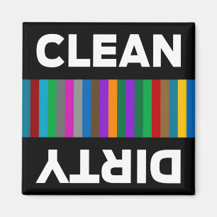 Moderno, limpio o sucio, imán de lavavajillas