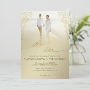 Moderno "Lo hacemos" Invitación a la boda Dámpara 