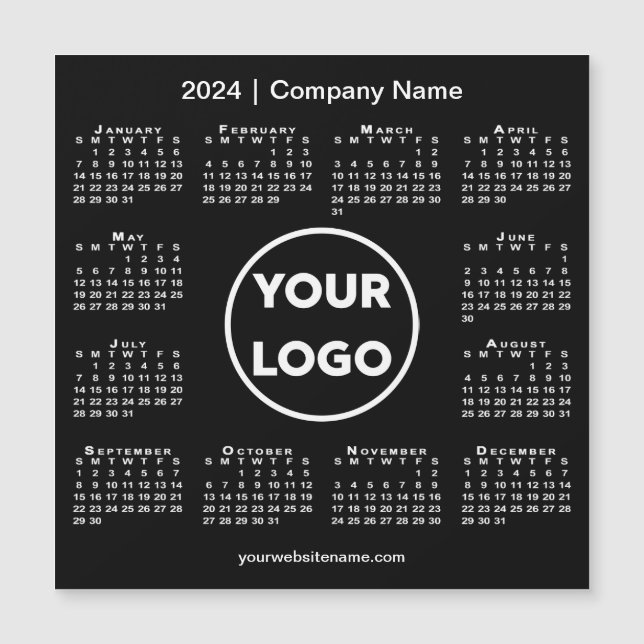Moderno logo de la Compañía de Calendario 2024 en  (Anverso)