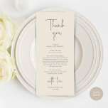 Moderno lugar Boda de la cena Tarjeta de agradecim<br><div class="desc">Comparte el amor y muestra tu agradecimiento a tus invitados cuando se sientan en su asiento y leen esta encantadora carta de agradecimiento personalizada. ¡Es una manera maravillosa de empezar tu celebración especial del día! Con esta tarjeta se establecerá el tono de un evento inolvidable. La tarjeta de agradecimiento incluye...</div>