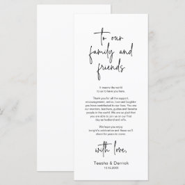 Moderno lugar Boda de la cena Tarjeta de agradecim