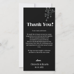 Moderno lugar de boda negro ajuste tarjeta de agra