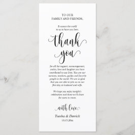 Moderno lugar de cena Boda - Tarjeta de agradecimi