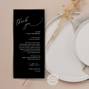 Moderno lugar de cena Boda - Tarjeta de agradecimi