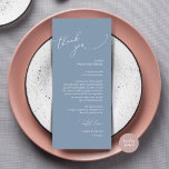 Moderno lugar de cena Boda - Tarjeta de agradecimi<br><div class="desc">Le presentamos el toque final perfecto a su recepción de bodas - nuestro Boda azul polvoriento y elegante Gracias por colocar tarjetas, con el título de tarjeta "Gracias"! Diseñadas para expresar su más sincero aprecio por la presencia de cada cliente en su día especial, estas tarjetas son la manera ideal...</div>
