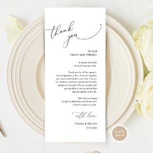 Moderno lugar de cena Boda - Tarjeta de agradecimi
